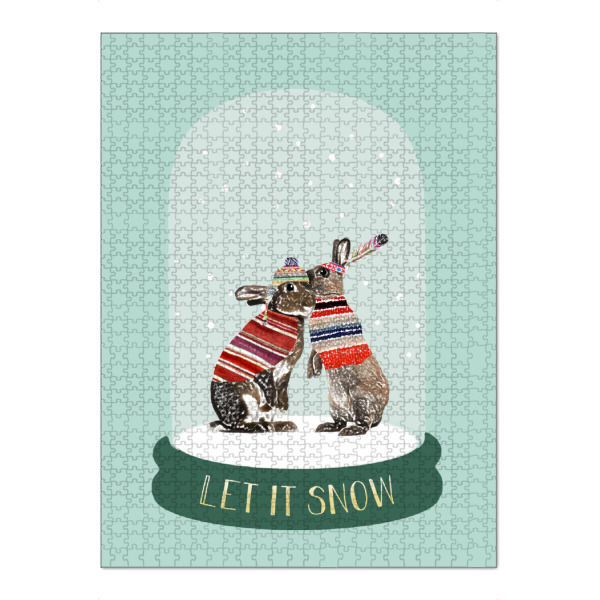 Puzzle Ravensburger "Schneekugel let it snow" artboxONE - Tiere,Weihnachten
