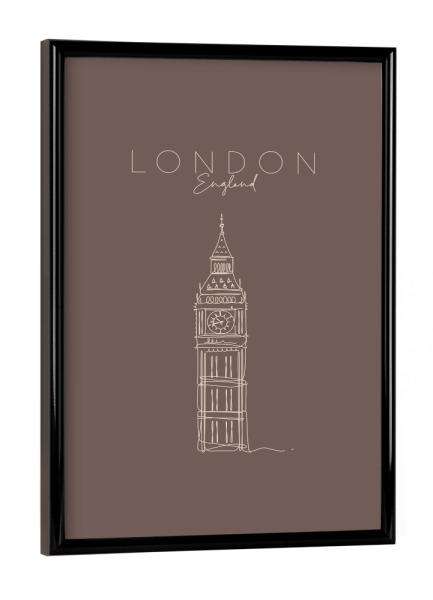 Poster mit schwarzem Rahmen "UK Big Ben brown color" artboxONE - Städte,Städte / London