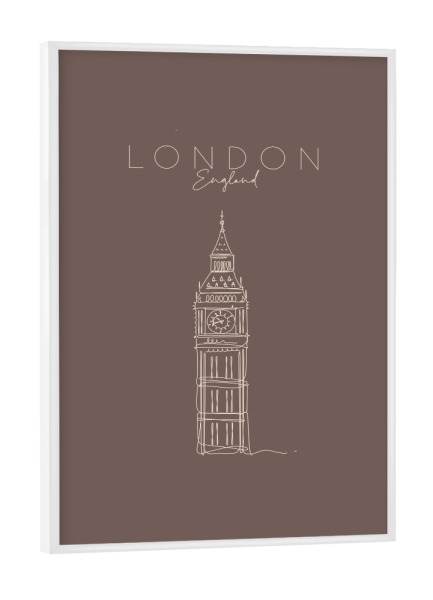 Poster mit weißem Rahmen "UK Big Ben brown color" artboxONE - Städte,Städte / London