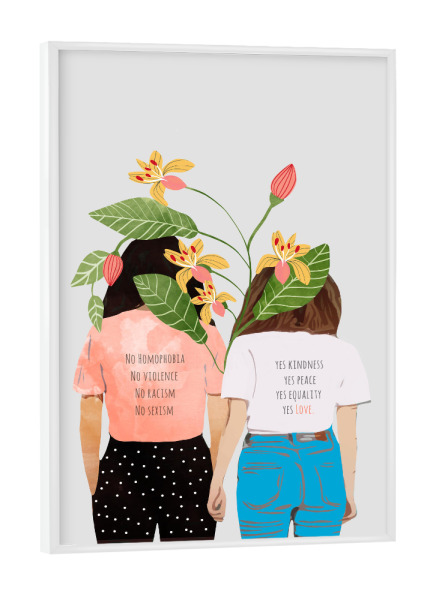 Poster mit weißem Rahmen "Motto" artboxONE - Floral,Menschen