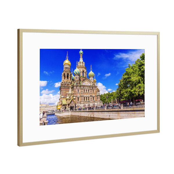 Poster mit Rahmen Gold "St. Petersburg Auferstehungskirche" artboxONE - Städte,Reise,Architektur,Reise / Länder,Städte / Sankt Petersburg