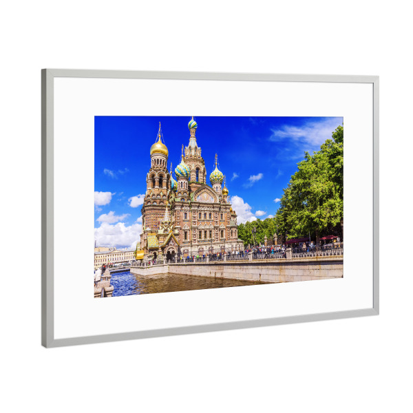 Poster mit Rahmen Silber "St. Petersburg Auferstehungskirche" artboxONE - Städte,Reise,Architektur,Reise / Länder,Städte / Sankt Petersburg