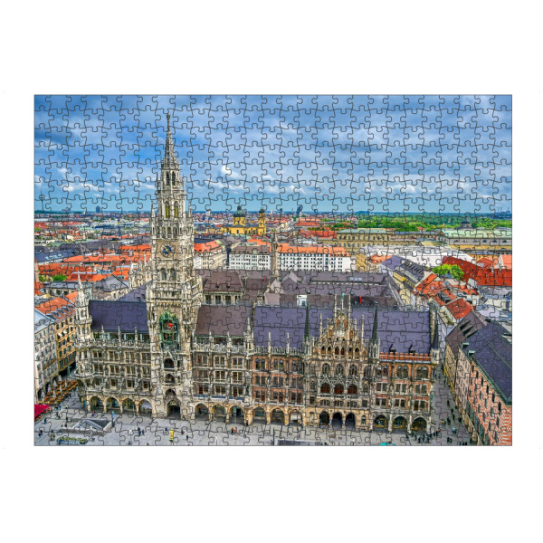 Puzzle Ravensburger "Marienplatz in München" artboxONE - Städte,Städte / München,Reise,Architektur