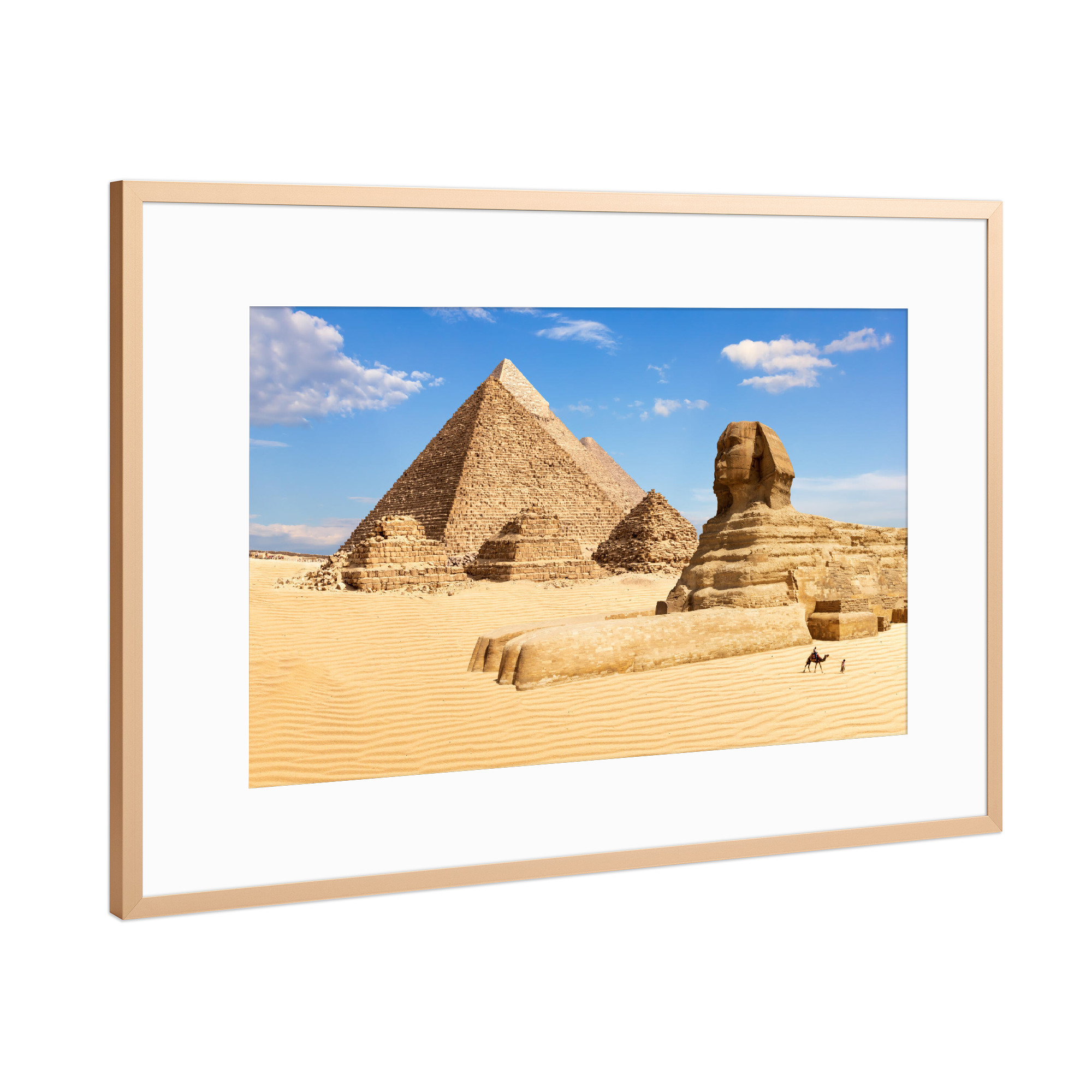 Poster mit Rahmen Kupfer "Gizeh Pyramiden und die Sphynx" artboxONE - Städte,Natur,Reise,Architektur,Reise / Länder