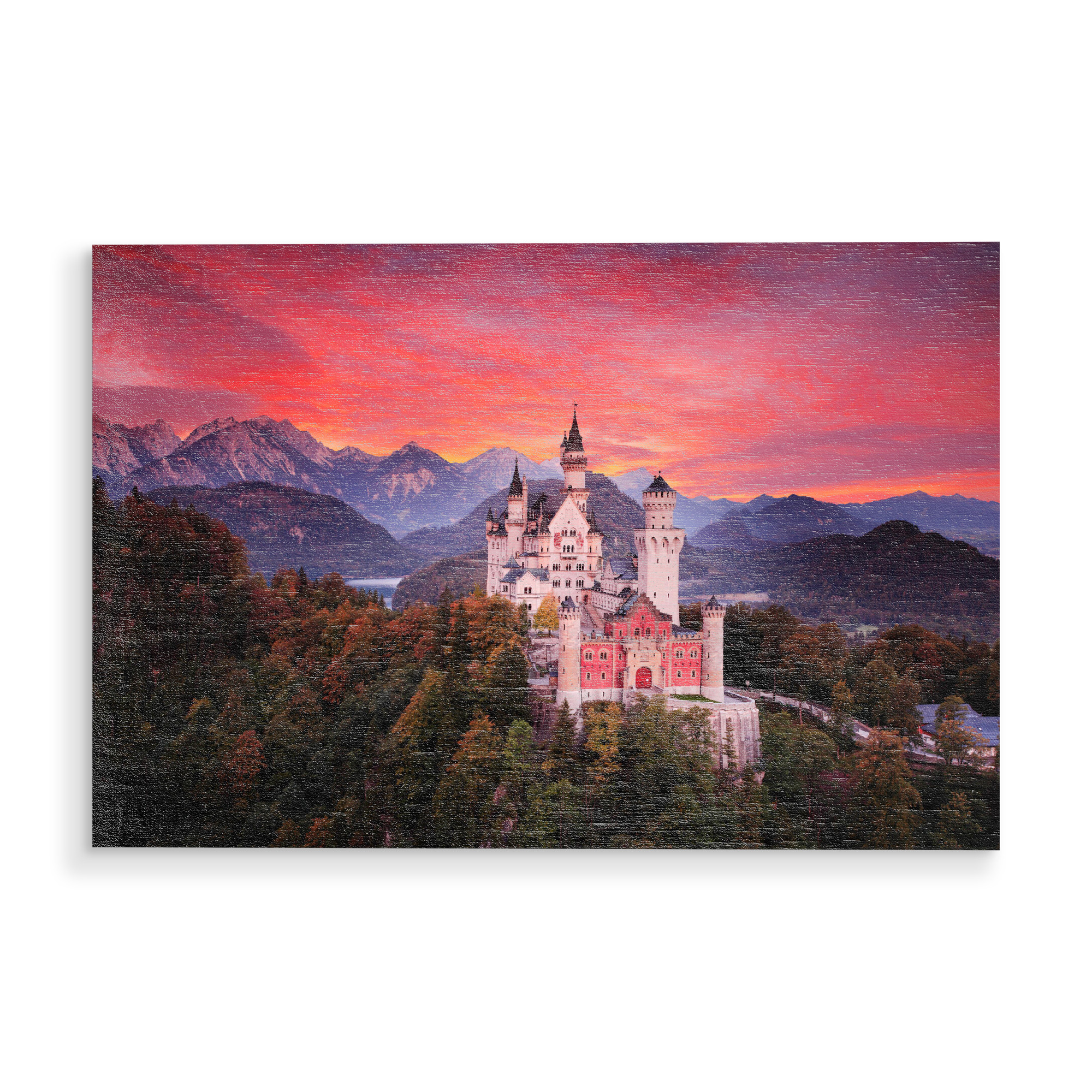 Holzbild "Schloss Neuschwanstein - Bayern" artboxONE - Städte,Reise,Architektur
