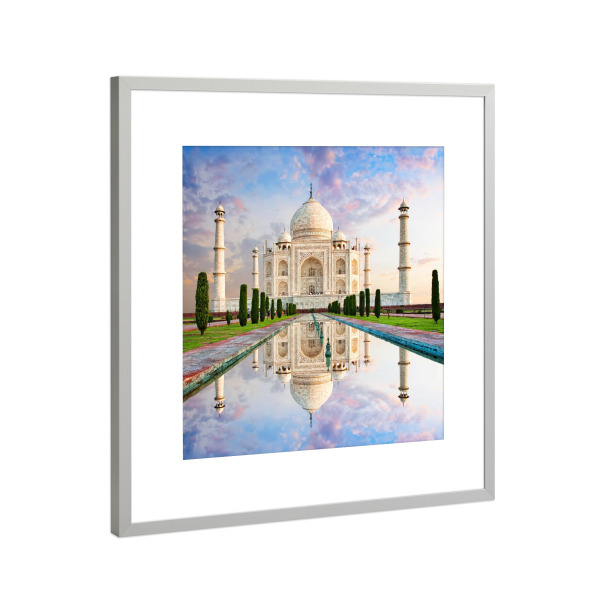 Poster mit Rahmen Silber "Taj Mahal in Indien" artboxONE - Natur,Reise,Architektur,Reise / Länder