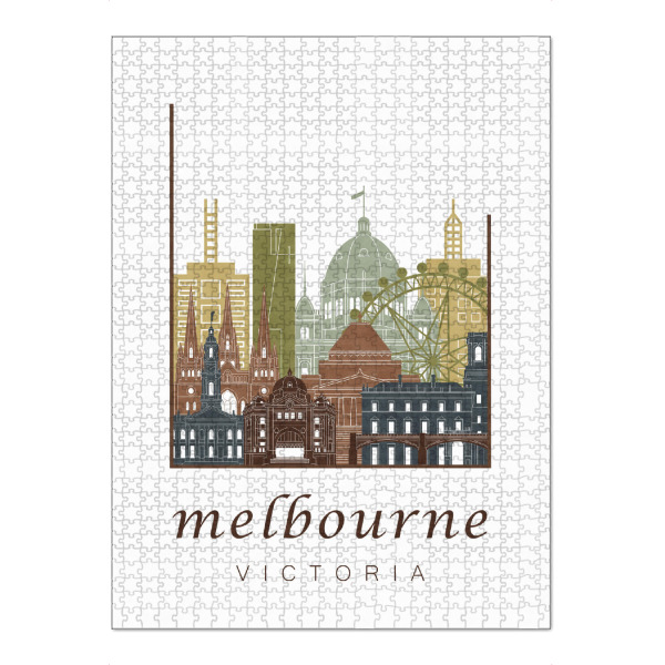 Puzzle Ravensburger "Melbourne skyline light brown" artboxONE - Städte,Architektur