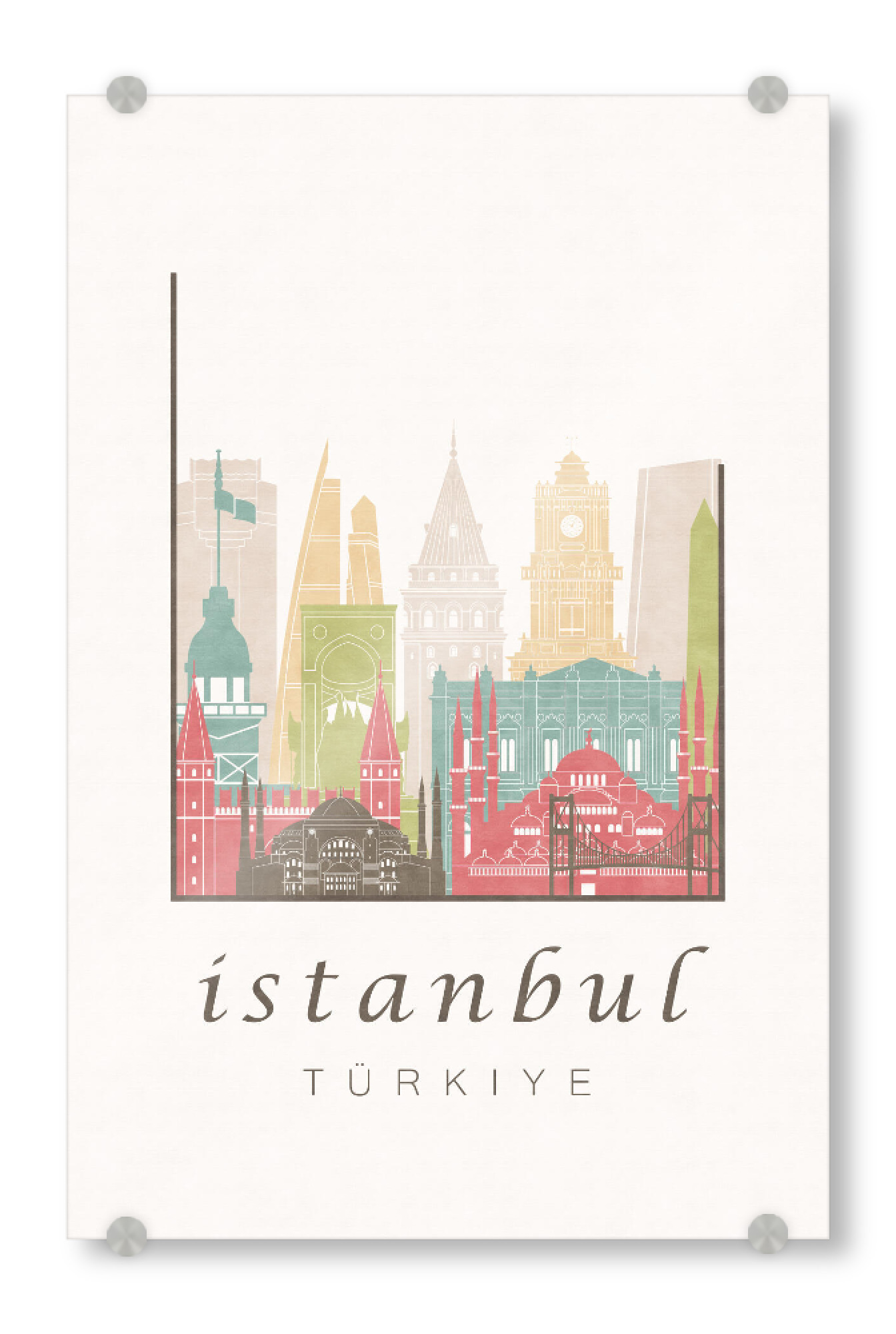 Acrylglasbild "Istanbul skyline pastel" artboxONE - Städte,Architektur,Städte / Istanbul