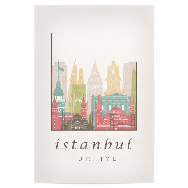 Poster 30x20 cm "Istanbul skyline pastel" artboxONE - Städte,Architektur,Städte / Istanbul