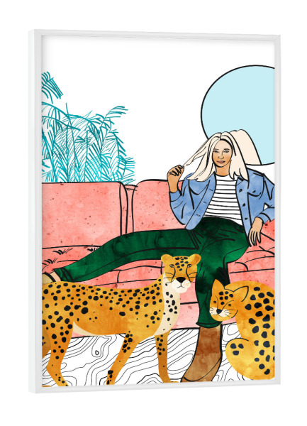 Poster mit weißem Rahmen "Quality Time" artboxONE - Tiere,Menschen