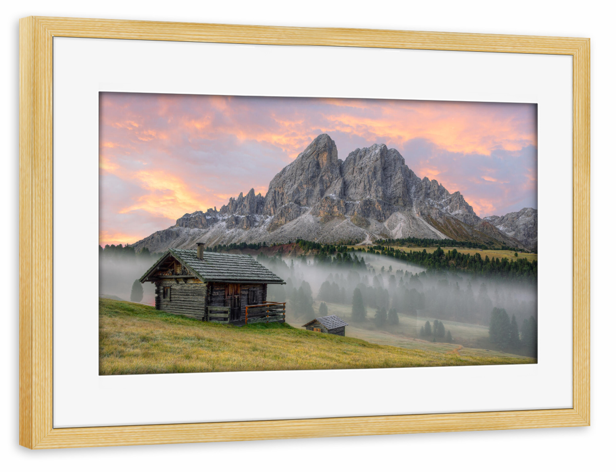 Poster mit Rahmen kiefer "Morgens am Würzjochpass" artboxONE - Natur,Reise,Reise / Länder