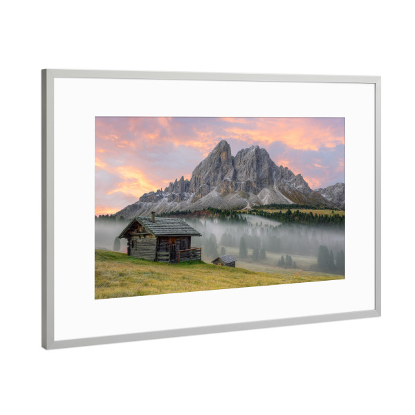 Poster mit Rahmen Silber "Morgens am Würzjochpass" artboxONE - Natur,Reise,Reise / Länder