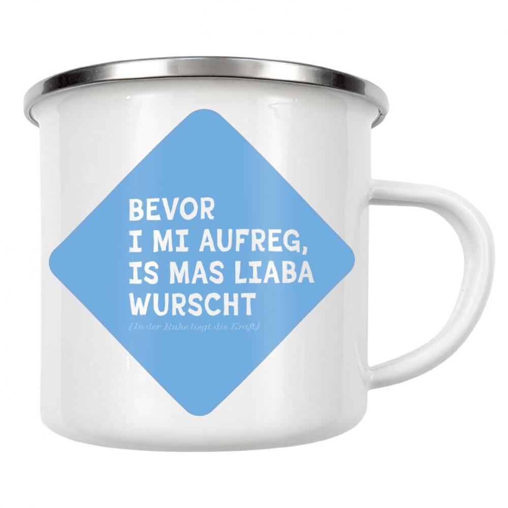 Emaille Tasse "Bayrische Philosophie" artboxONE - Typografie