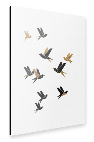 Alu-Dibond "Origami Birds Collage" 30x20 cm artboxONE