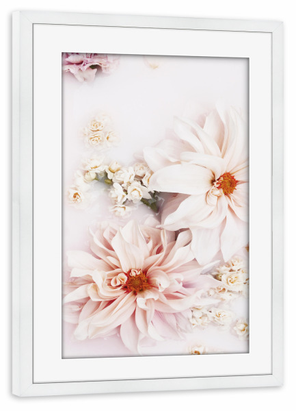 Poster mit Rahmen weiß "Pale Floral Photograph Artwork" artboxONE - Natur,Floral,Für Mama