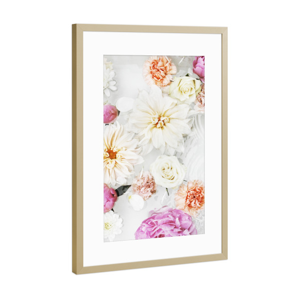 Poster mit Rahmen Gold "Colourful Flowers Photo" artboxONE - Natur,Floral,Für Mama