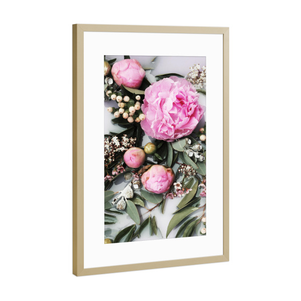 Poster mit Rahmen Gold "Pink Purple Floral Photograph" artboxONE - Natur,Floral,Für Mama