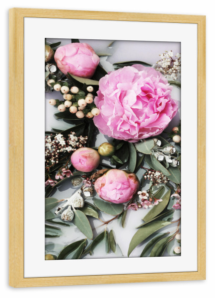 Poster mit Rahmen kiefer "Pink Purple Floral Photograph" artboxONE - Natur,Floral,Für Mama