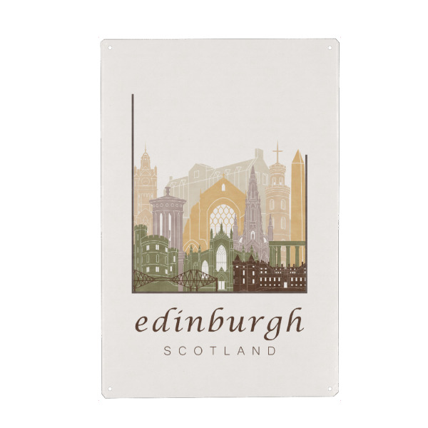 Metall Poster "Edinburgh skyline rustic" artboxONE - Städte,Architektur