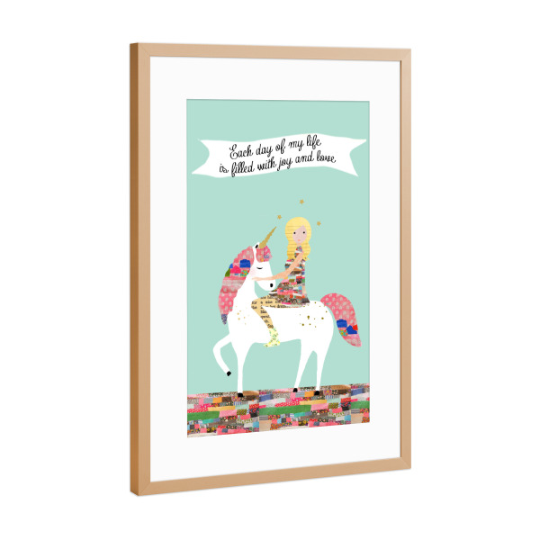 Poster mit Rahmen Kupfer "Joy and Love" artboxONE - Typografie,Für Kinder,Tiere