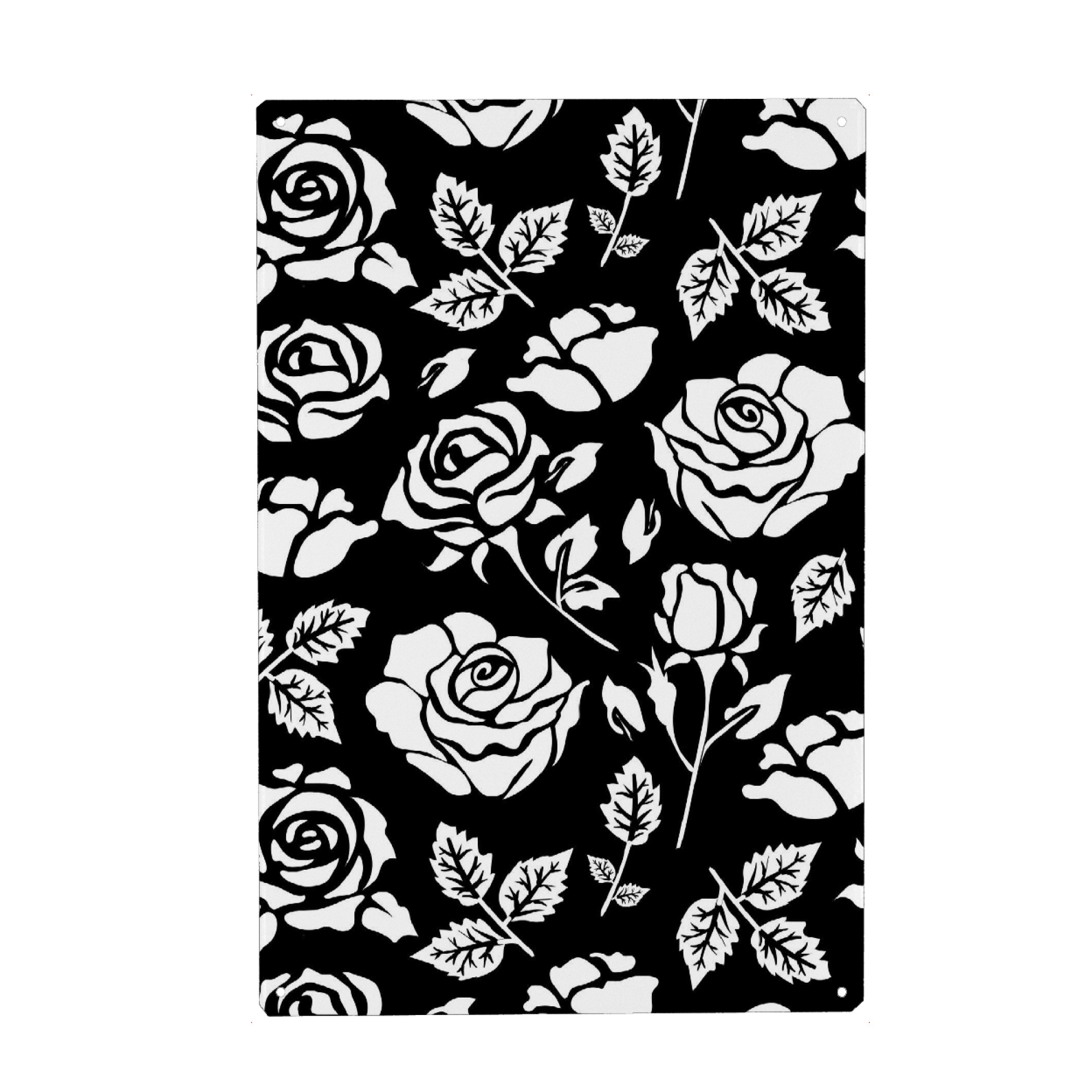 Metall Poster "White Rose" artboxONE - Natur,Floral,Schwarzweiß
