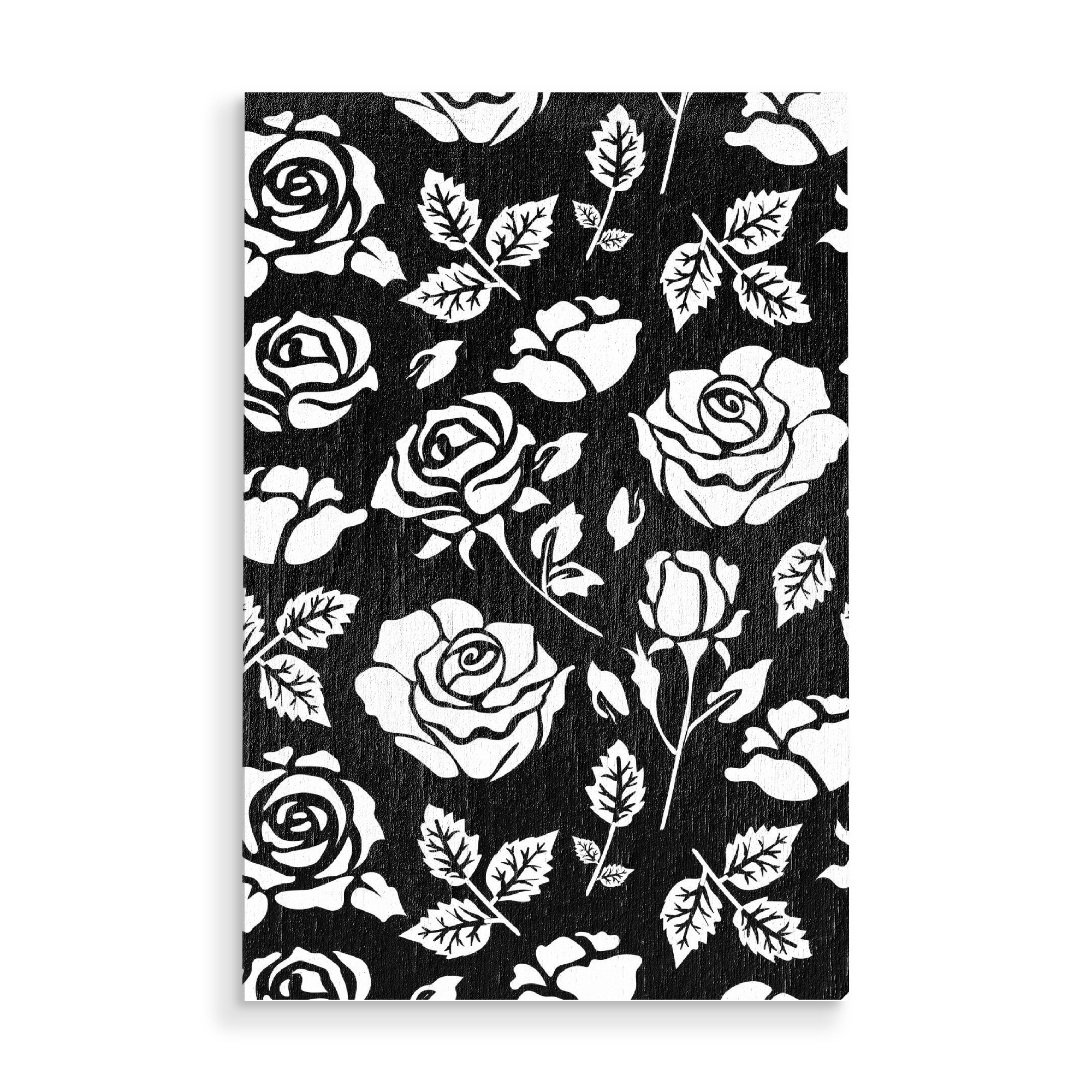 Holzbild "White Rose" artboxONE - Natur,Floral,Schwarzweiß