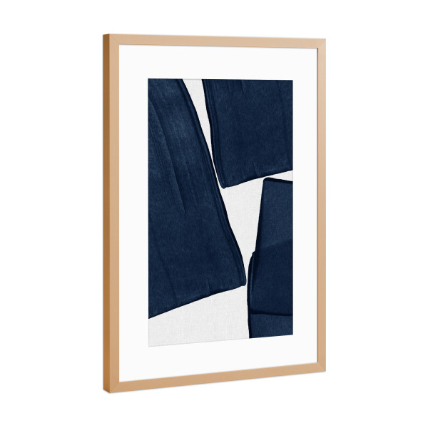 Poster mit Rahmen Kupfer "Scandinavian Painting Blue" artboxONE - Abstrakt,Geometrie