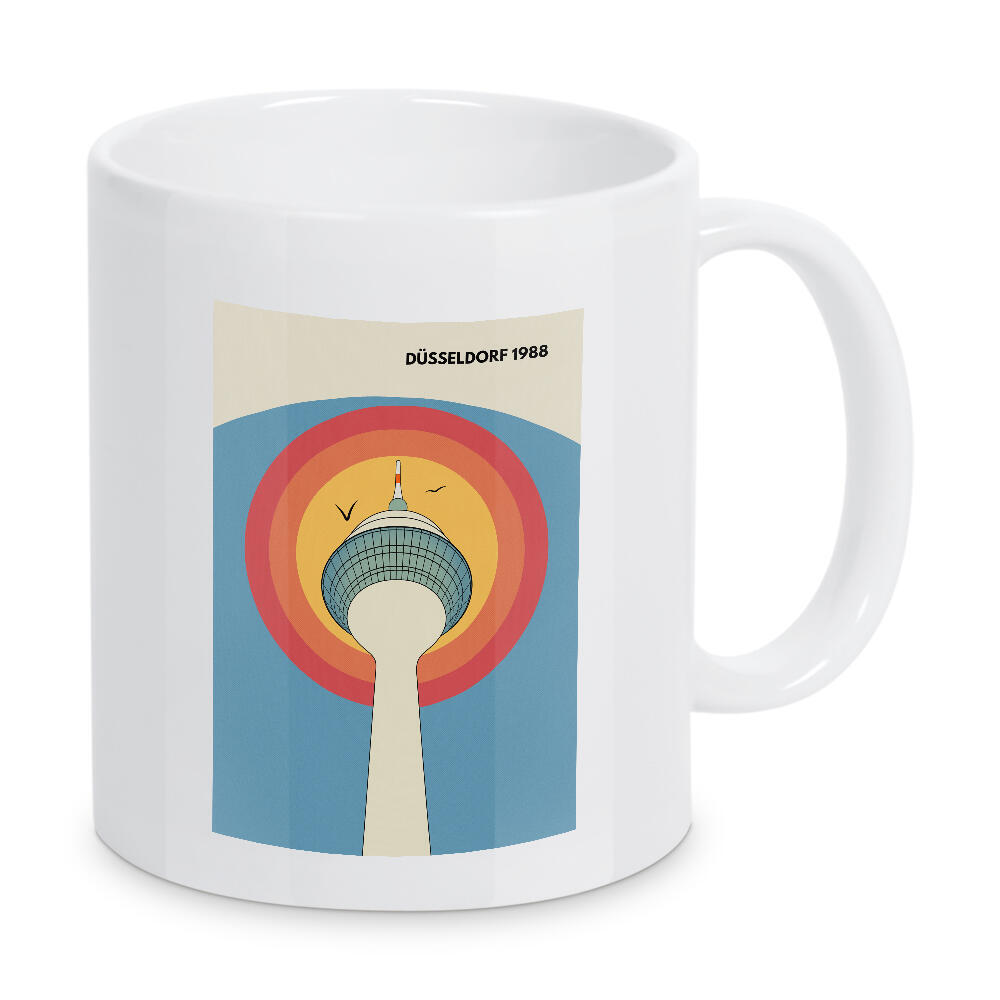 Tasse "Düsseldorf Rheinturm 1988 - Retro" artboxONE - Architektur,Städte / Düsseldorf