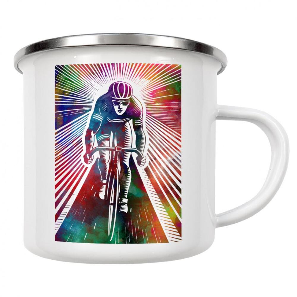 Emaille Tasse "Fahrradsport Sport E" artboxONE - Sport,Sport / Sommerspiele - Fahrrad,Fahrrad,Sport,Radfahren