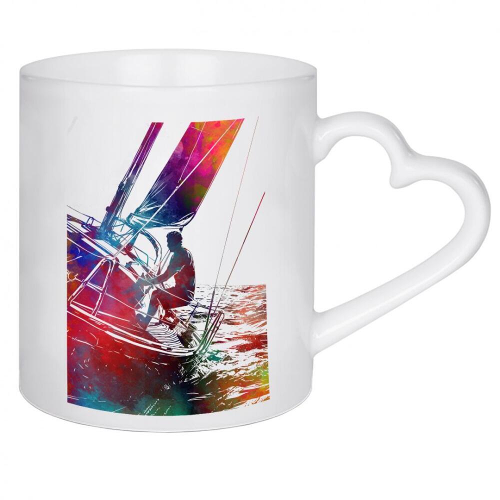 Herztasse "Yacht-Rennboote T" artboxONE - Sport,Sport / Sommerspiele - Yacht,Rennen,Boote,Sport,Aquarell,Malerei