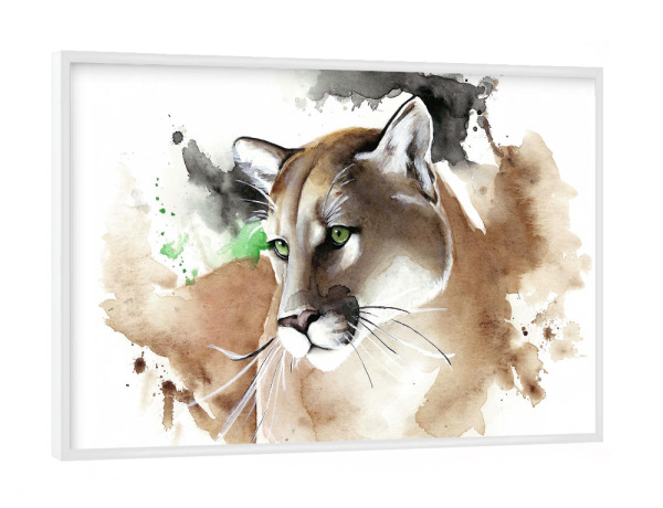 Poster mit weißem Rahmen "Wildlife Puma" artboxONE - Tiere