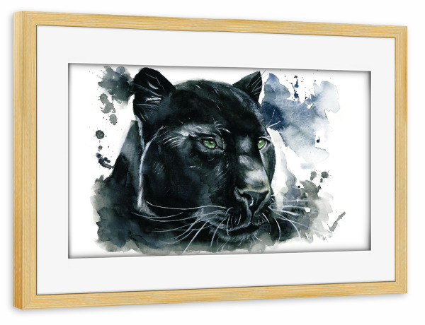 Poster mit Rahmen kiefer "Wildlife Panther" artboxONE - Natur,Tiere