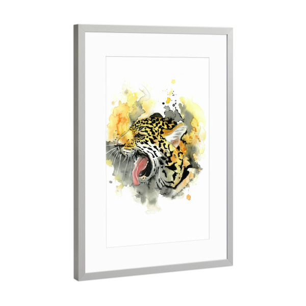 Poster mit Rahmen Silber "Wildlife Leopard" artboxONE - Natur,Tiere