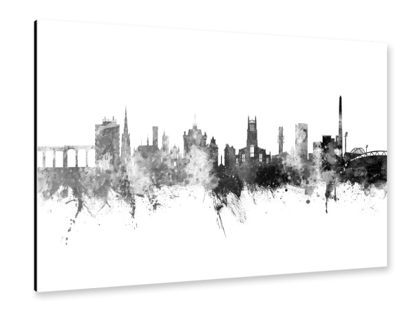 Alu-Dibond "Huddersfield England Skyline Black" 30x20 cm artboxONE
