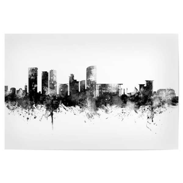 Poster 30x20 cm "Darwin Australia Skyline Black" artboxONE - Städte,Schwarzweiß