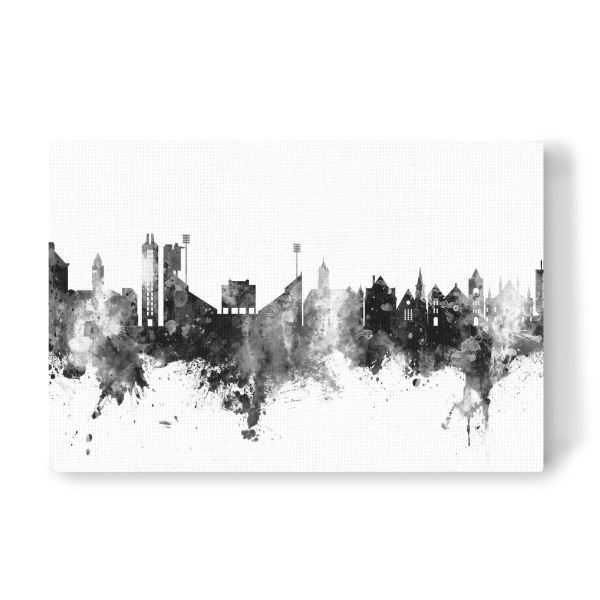 Leinwandbild "Lawrence Kansas Skyline Black" artboxONE - Städte,Schwarzweiß