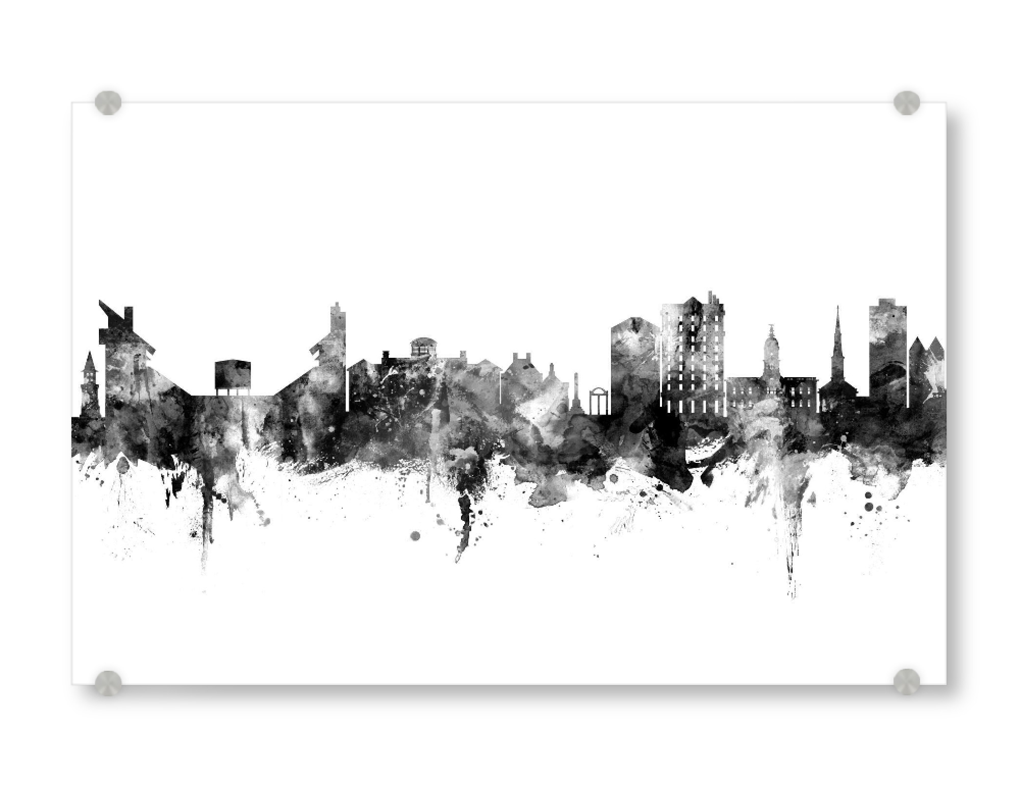 Acrylglasbild "Athens Georgia Skyline Black" artboxONE - Städte,Schwarzweiß