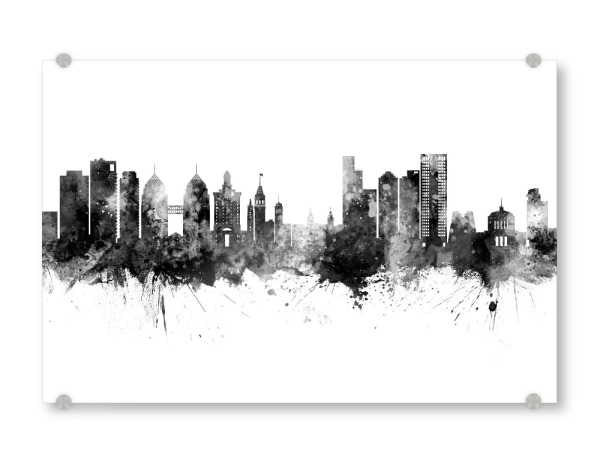 Acrylglasbild "Oakland California Skyline Black" artboxONE - Städte,Schwarzweiß