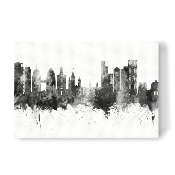 Leinwandbild "Oakland California Skyline Black" artboxONE - Städte,Schwarzweiß