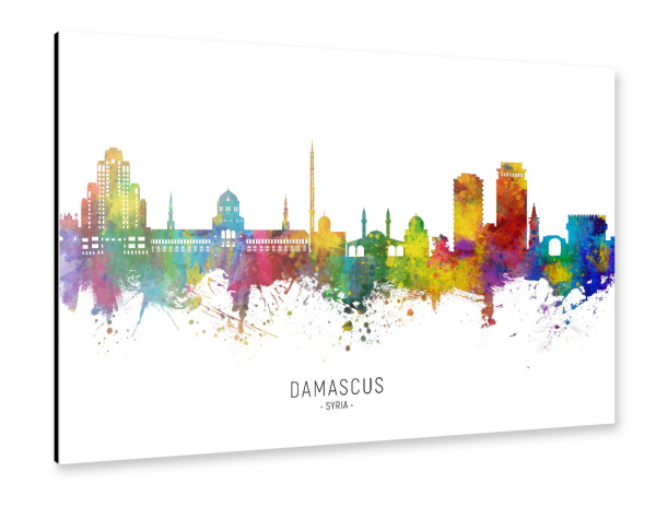 Alu-Dibond "Damascus Syria Skyline txt" 30x20 cm artboxONE