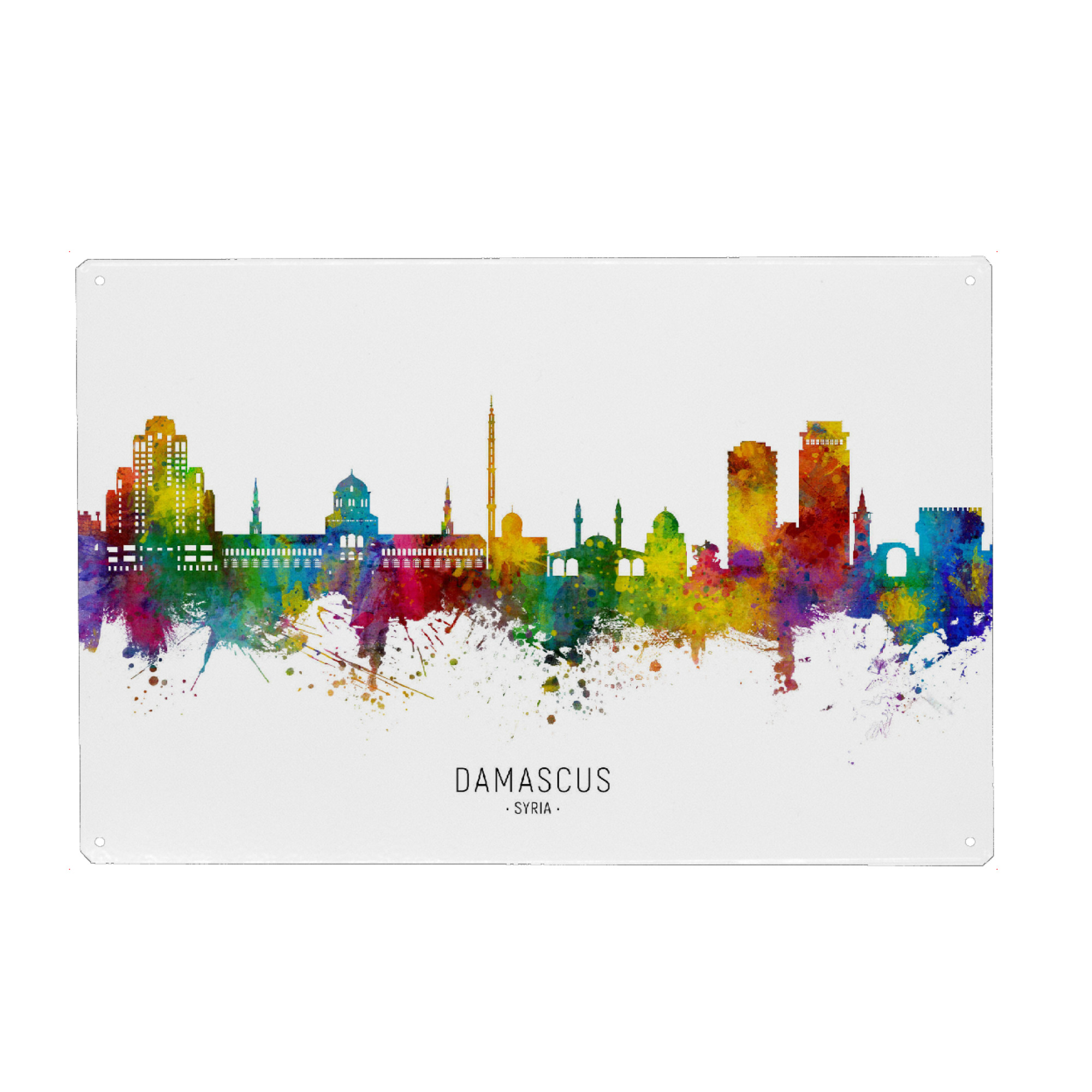 Metall Poster "Damascus Syria Skyline txt" artboxONE - Städte
