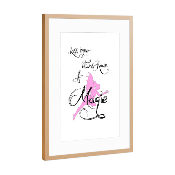 Poster mit Rahmen Kupfer "Magie" artboxONE - Typografie,Für Kinder,Schwarzweiß