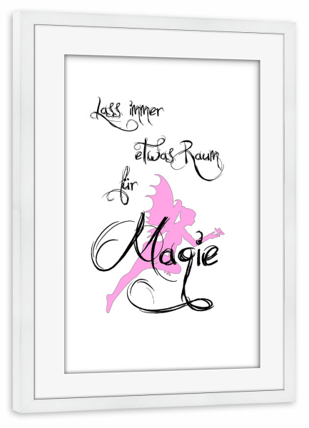 Poster mit Rahmen weiß "Magie" artboxONE - Typografie,Für Kinder,Schwarzweiß