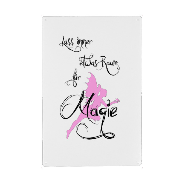 Holzbild "Magie" artboxONE - Typografie,Für Kinder,Schwarzweiß - Fee,Fairy,Märchen,Magie,Elfe,Fantasie,Kinder,Mädchen,Typo,Typografie,Magical,Magisch