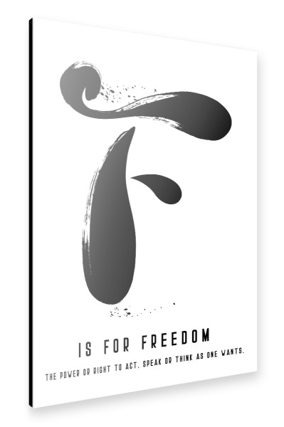 Alu-Dibond "F for Freedom" 30x20 cm artboxONE