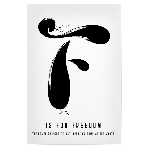 Poster 30x20 cm "F for Freedom" artboxONE - Typografie,Schwarzweiß