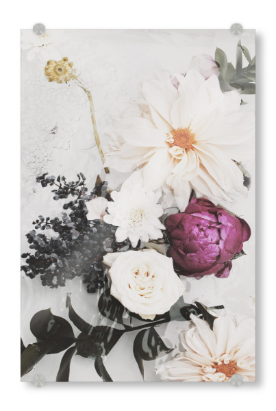 Acrylglasbild "Elegant Faded Floral Artwork" artboxONE - Natur,Floral,Abstrakt