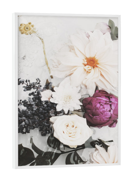 Poster mit weißem Rahmen "Elegant Faded Floral Artwork" artboxONE - Natur,Floral,Abstrakt