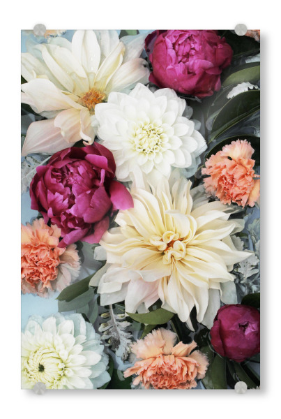 Acrylglasbild "Colourful Floral Abstract Artwork" artboxONE - Natur,Floral,Für Mama