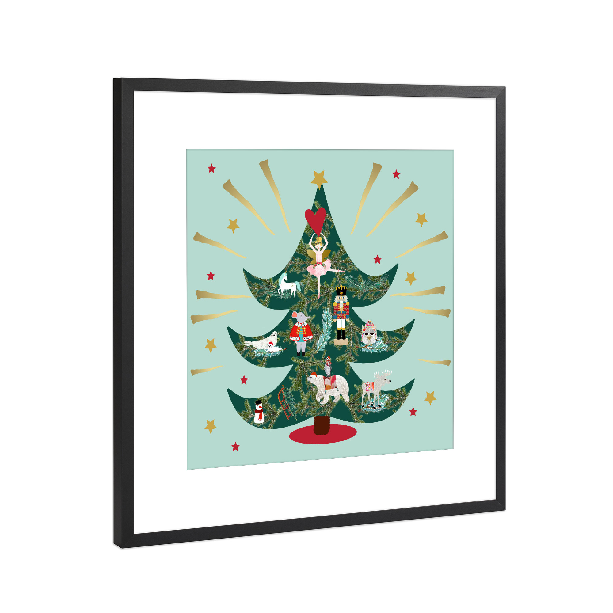 Poster mit Rahmen Schwarz (Metallic) "Nussknacker Ballett" artboxONE - Für Kinder,Weihnachten